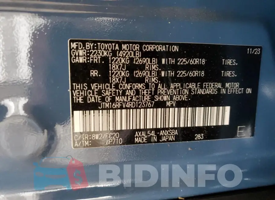 JTM16RFV4RD123767 Photo# 13