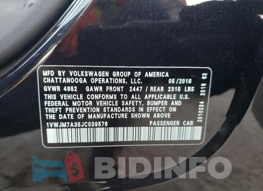 1VWJM7A35JC039576 Photo# 12