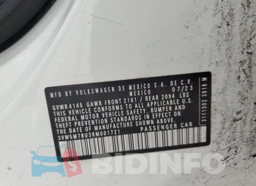 3VW5M7BU3RM001721 Photo# 12