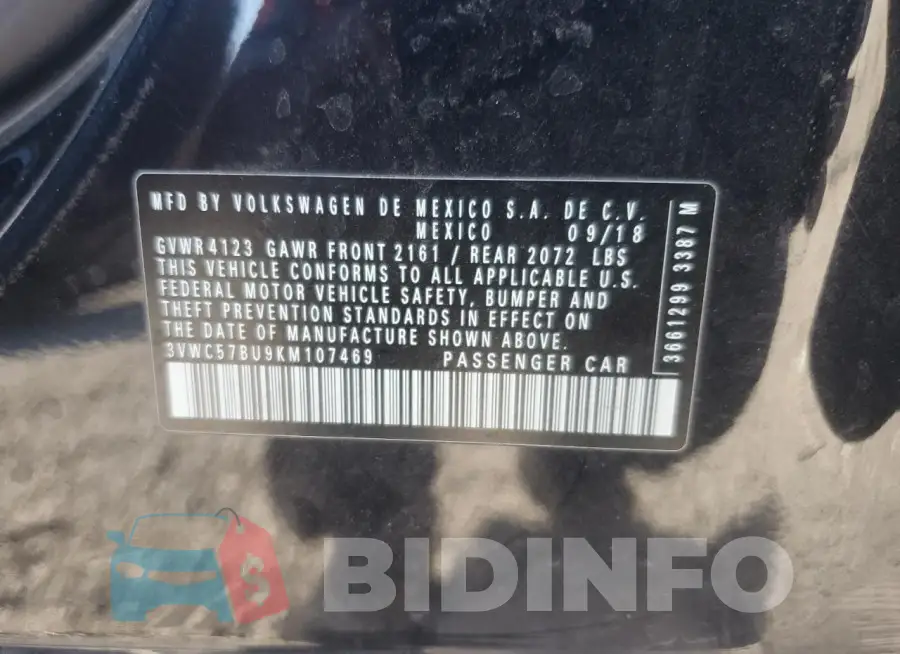 3VWC57BU9KM107469 Photo# 13