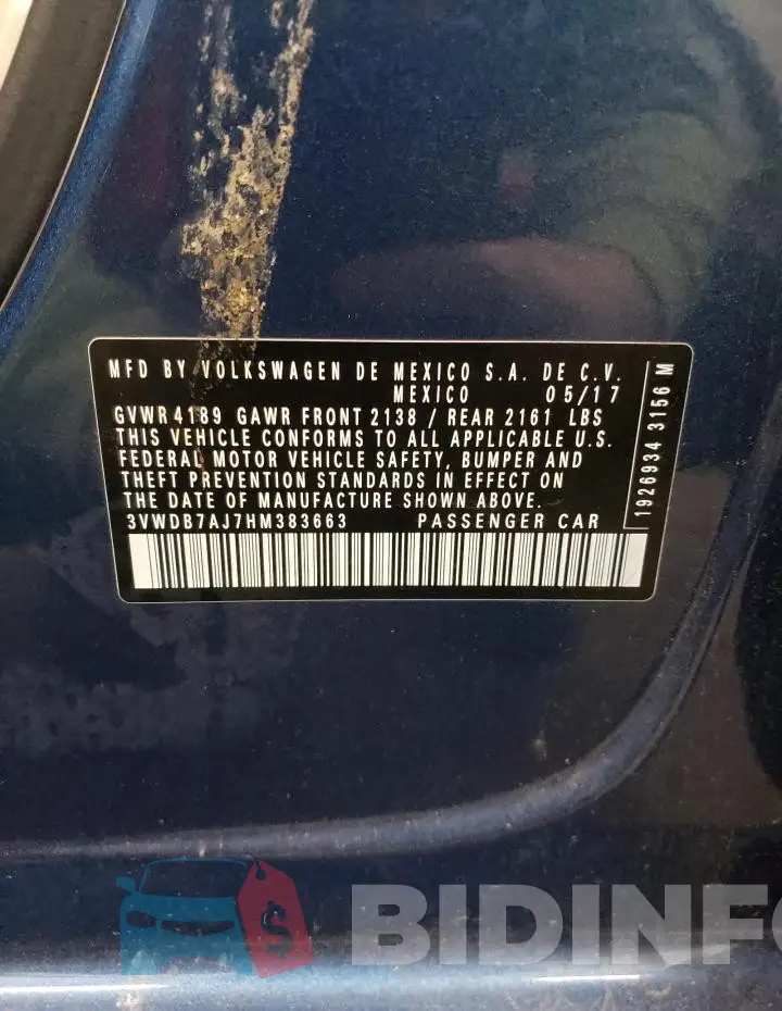 3VWDB7AJ7HM383663 Photo# 13
