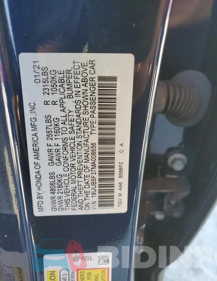 19UUB5F37MA008656 Photo# 12