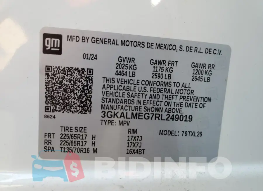 3GKALMEG7RL249019 Photo# 14
