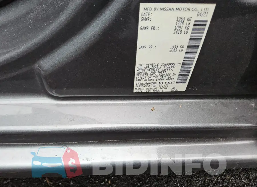 1N4BL4BV2MN383907 Photo# 13