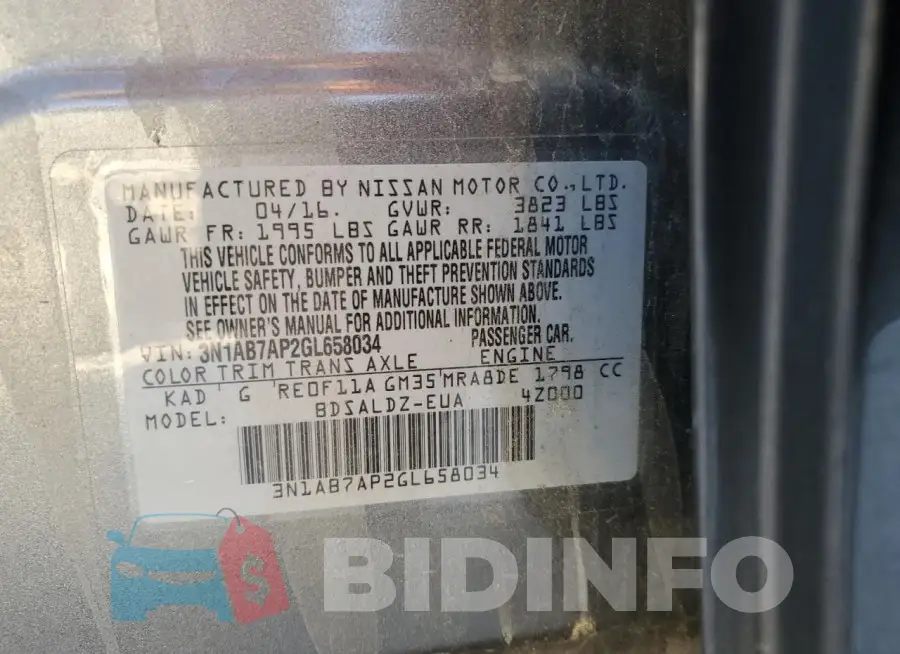 3N1AB7AP2GL658034 Photo# 12
