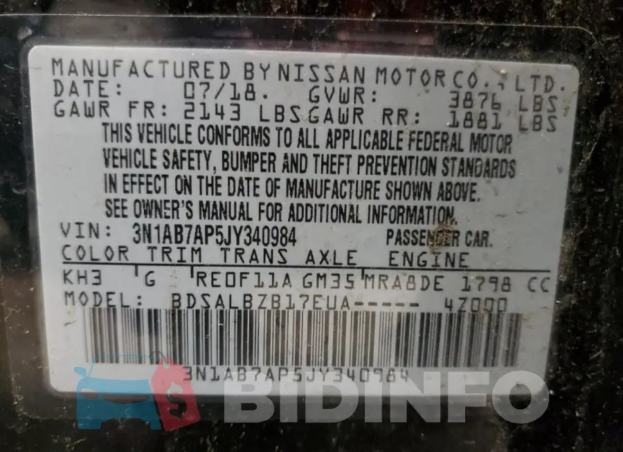 3N1AB7AP5JY340984 Photo# 12