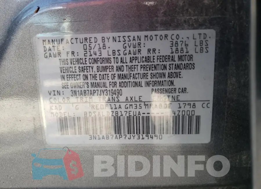 3N1AB7AP7JY319490 Photo# 12