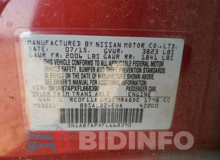 3N1AB7APXFL668390 Photo# 12