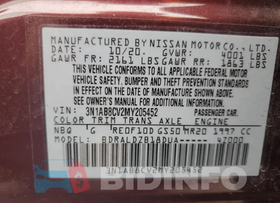 3N1AB8CV2MY205452 Photo# 12