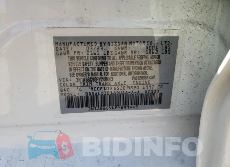 3N1AB8CV6PY249443 Photo# 13