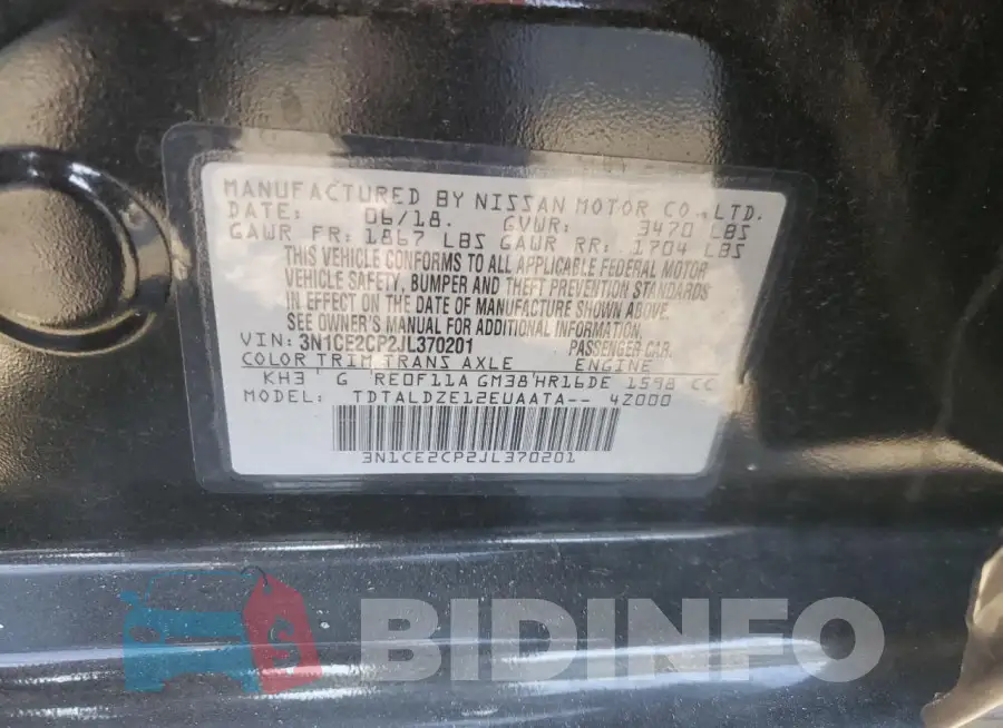 3N1CE2CP2JL370201 Photo# 12