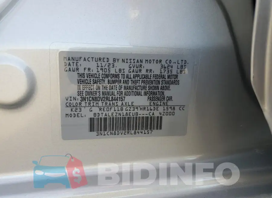 3N1CN8DV2RL844157 Photo# 12