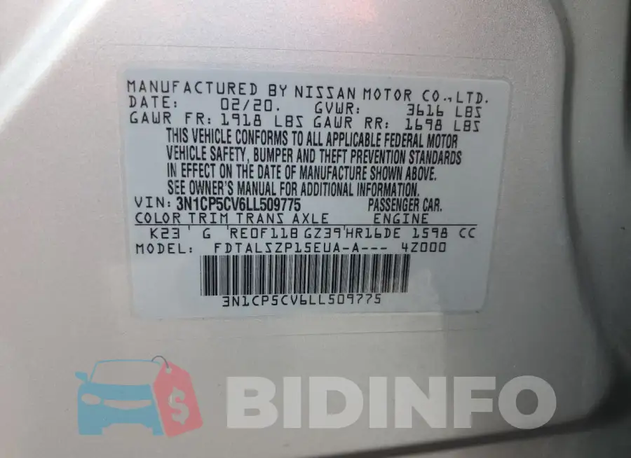 3N1CP5CV6LL509775 Photo# 14