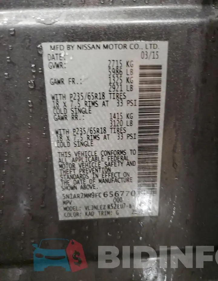 5N1AR2MM9FC656770 Photo# 13