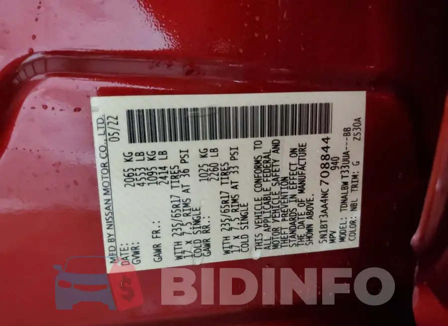 5N1BT3AA4NC708844 Photo# 14