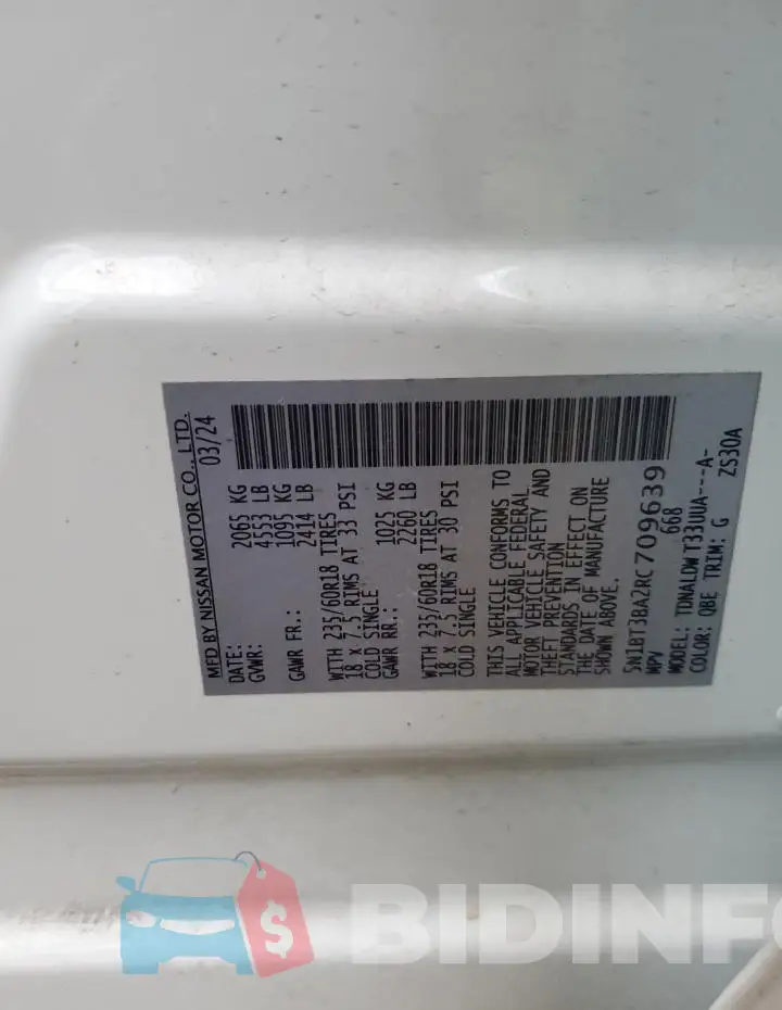5N1BT3BA2RC709639 Photo# 14