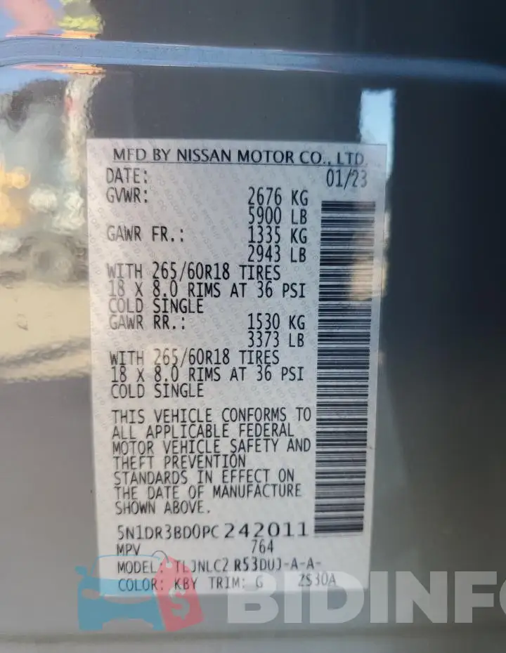 5N1DR3BD0PC242011 Photo# 13