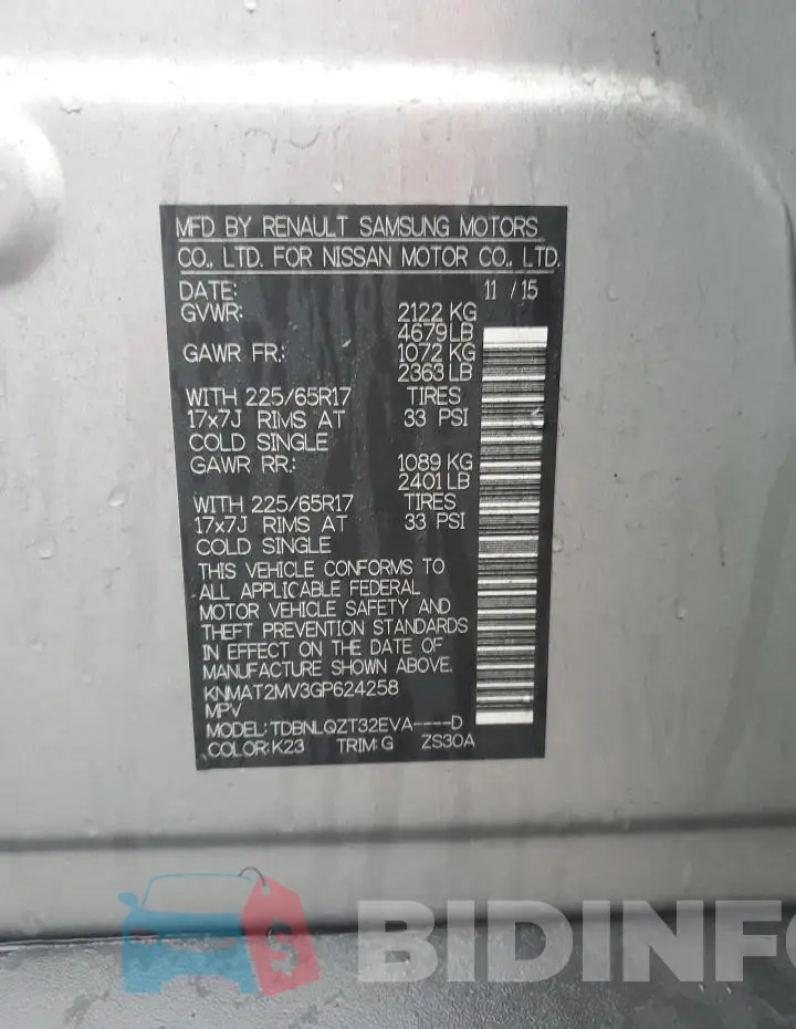 KNMAT2MV3GP624258 Photo# 13