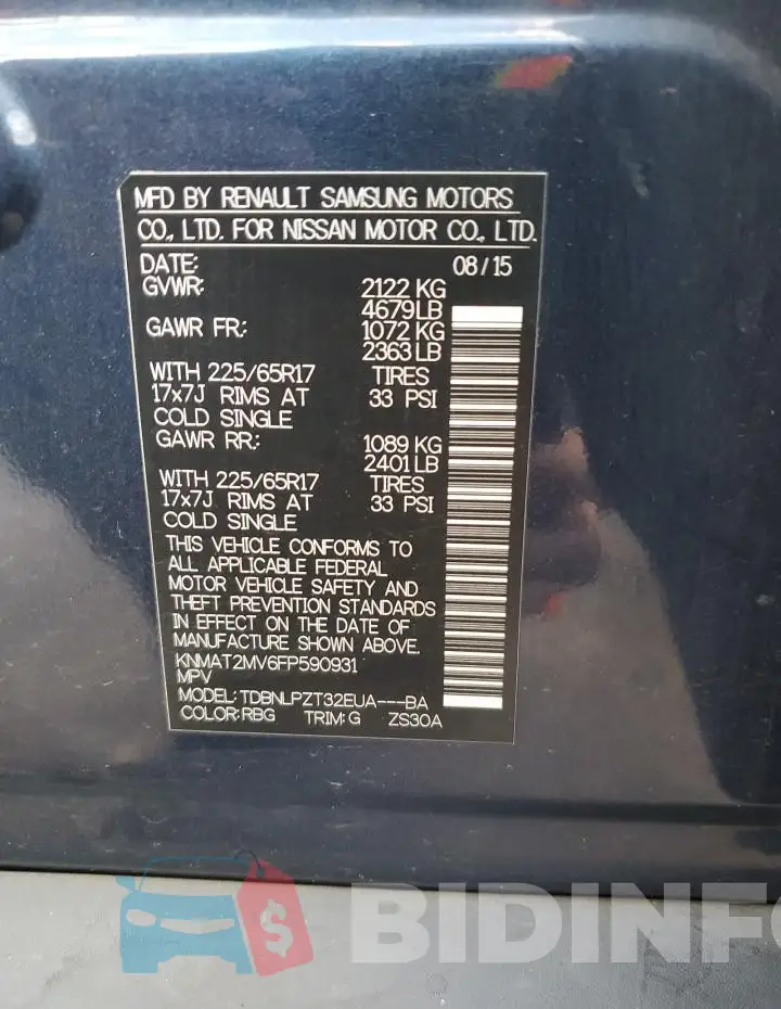 KNMAT2MV6FP590931 Photo# 13