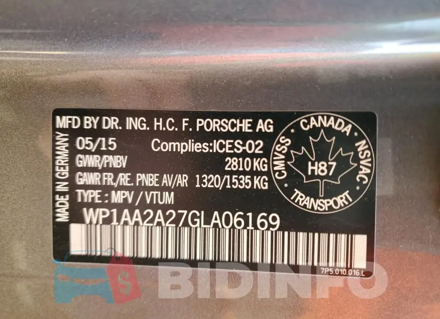 WP1AA2A27GLA06169 Photo# 13