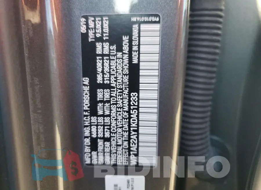 WP1AE2AY1KDA51233 Photo# 13