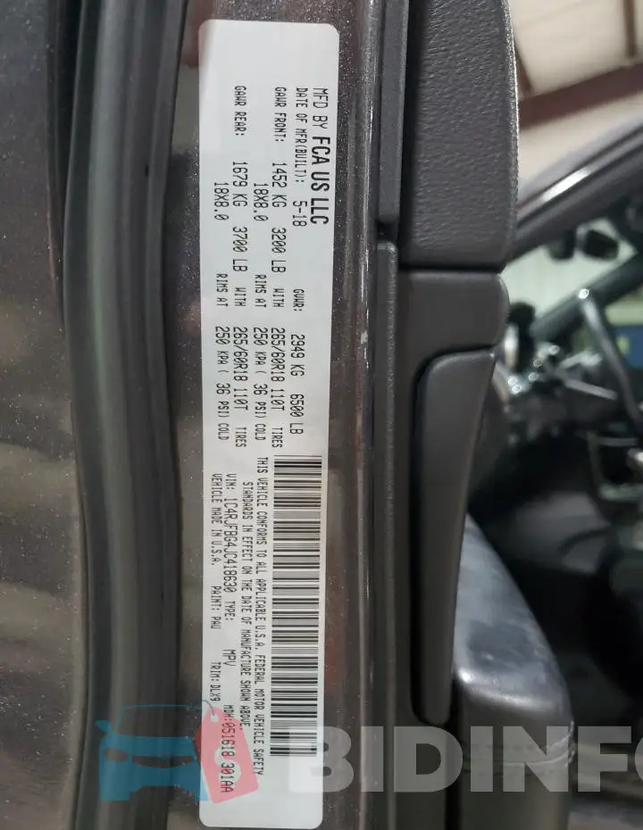 1C4RJFBG4JC418630 Photo# 13