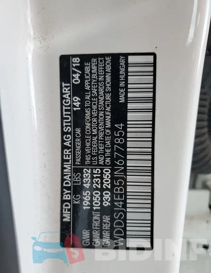 WDDSJ4EB5JN677854 Photo# 12