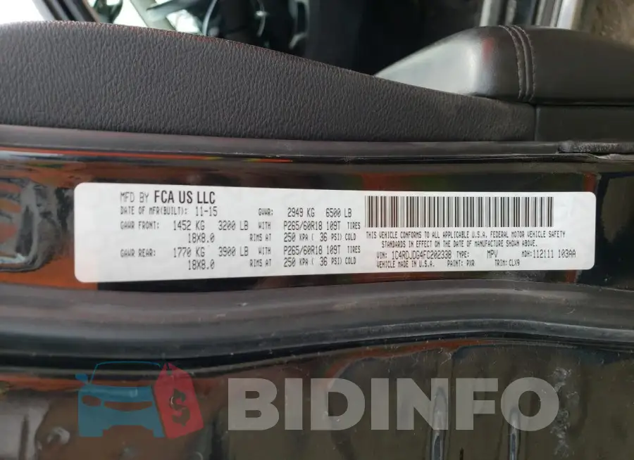 1C4RDJDG4FC202338 Photo# 13