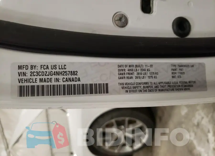 2C3CDZJG4NH257882 Photo# 12