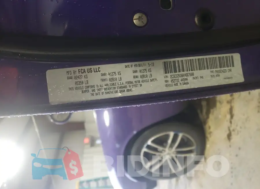 2C3CDZKG6KH667688 Photo# 13