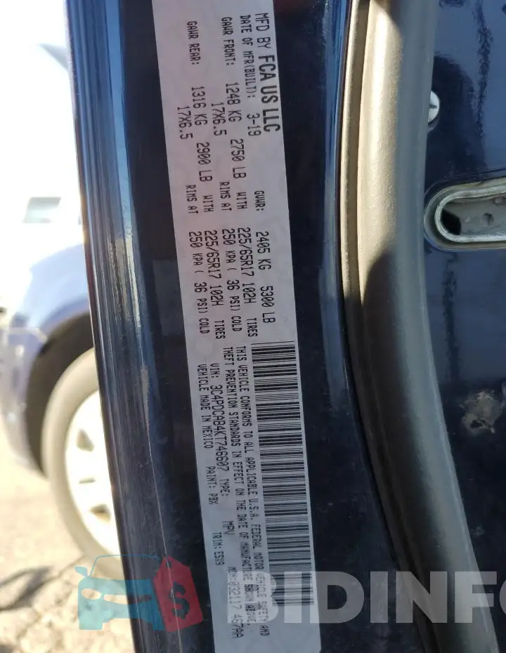3C4PDCAB4KT746607 Photo# 13