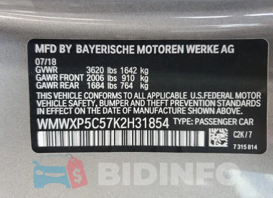 WMWXP5C57K2H31854 Photo# 12
