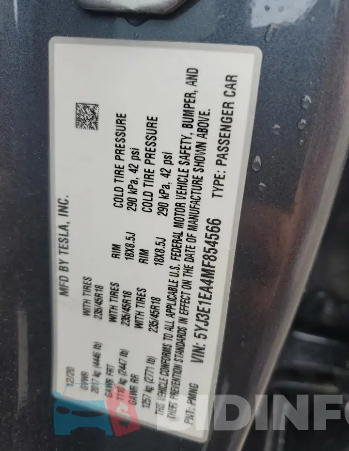 5YJ3E1EA4MF854566 Photo# 12