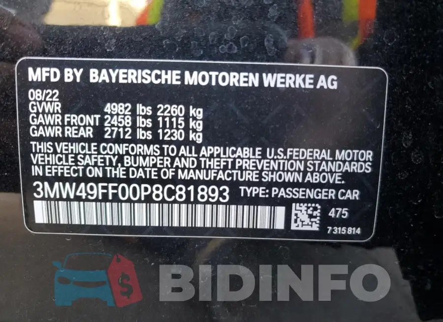 3MW49FF00P8C81893 Photo# 13