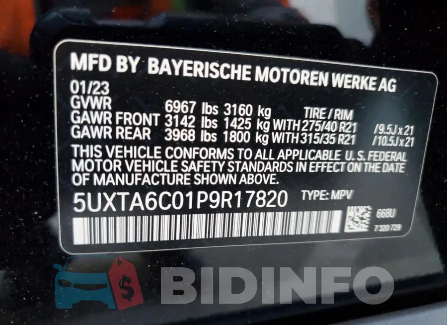 5UXTA6C01P9R17820 Photo# 14