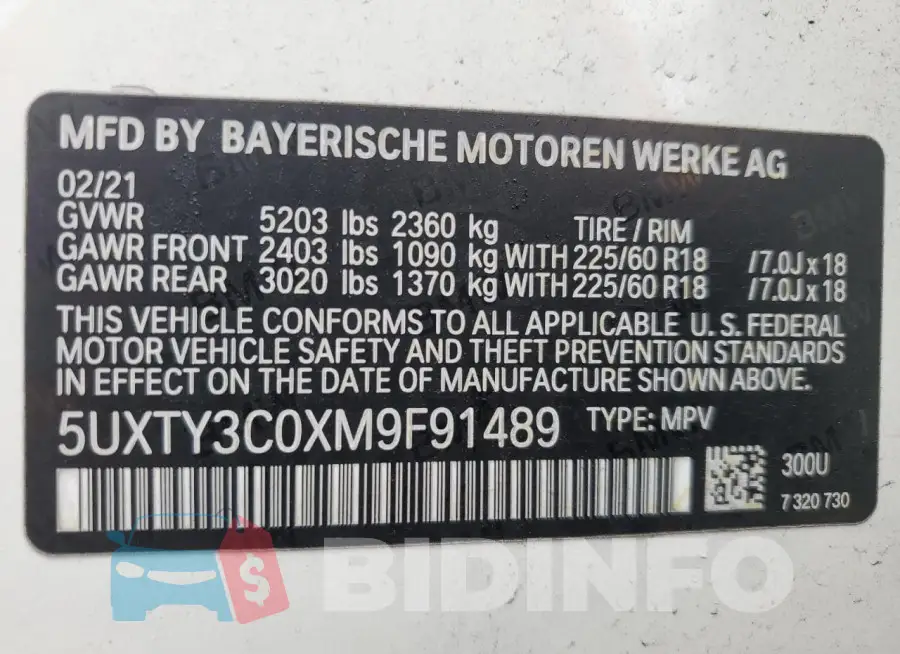 5UXTY3C0XM9F91489 Photo# 14