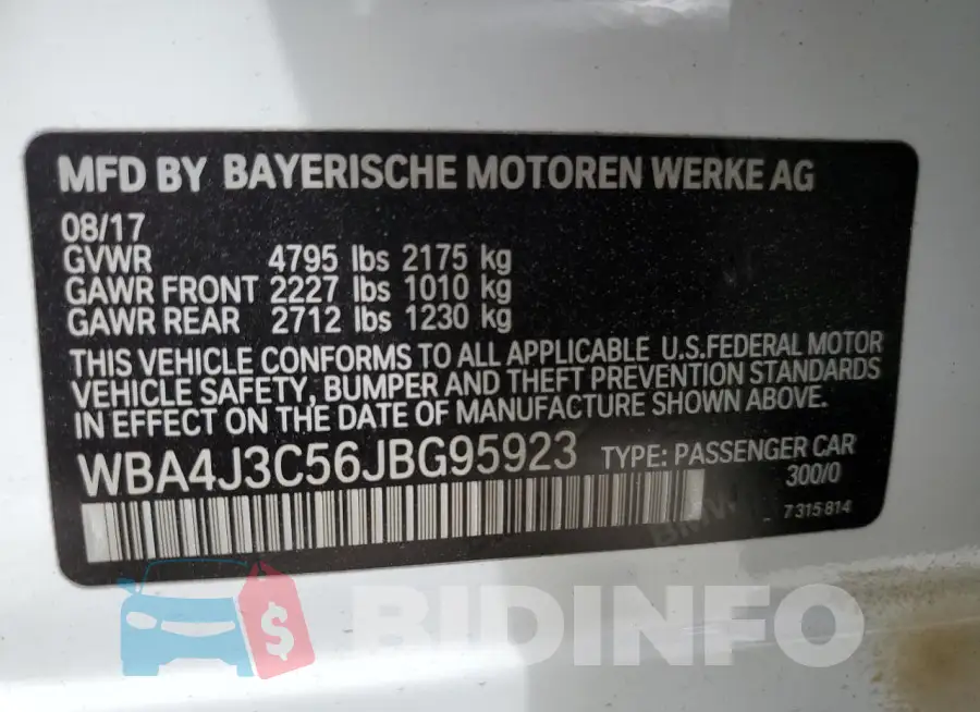 WBA4J3C56JBG95923 Photo# 12