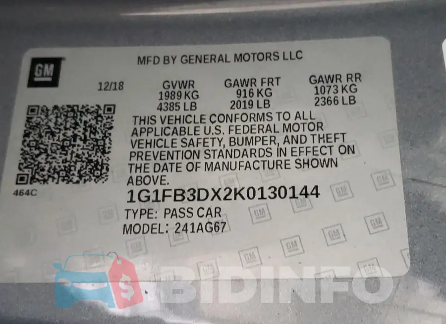 1G1FB3DX2K0130144 Photo# 13