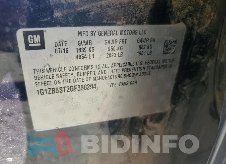 1G1ZB5ST2GF338294 Photo# 13