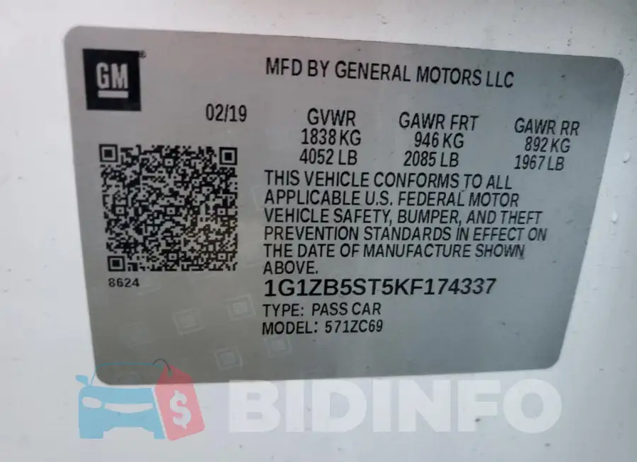 1G1ZB5ST5KF174337 Photo# 12