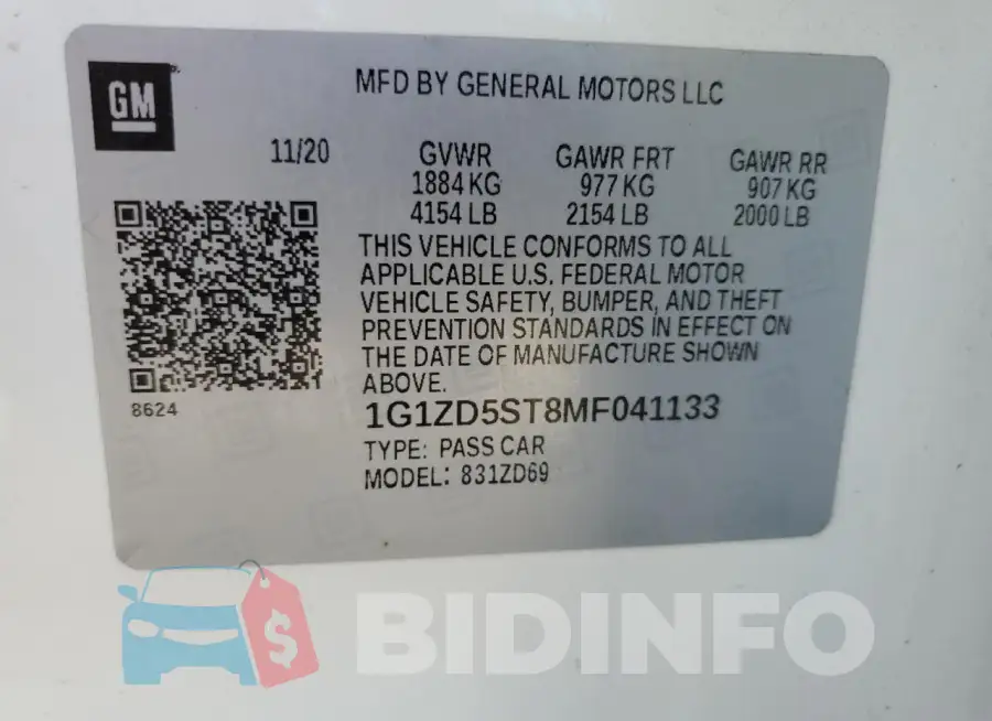 1G1ZD5ST8MF041133 Photo# 12