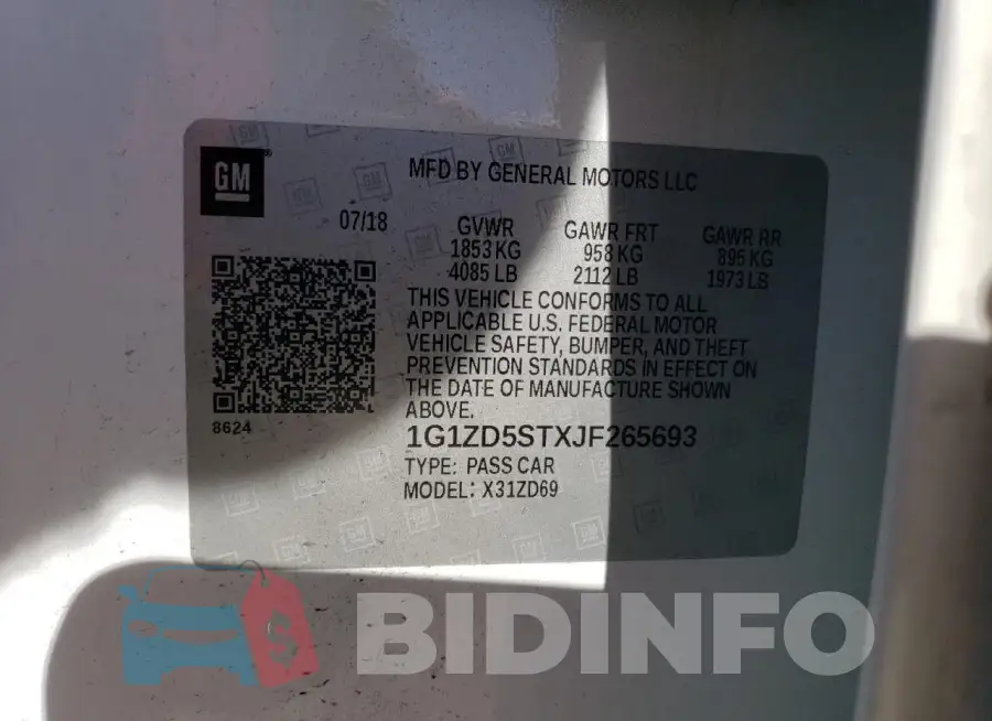 1G1ZD5STXJF265693 Photo# 12