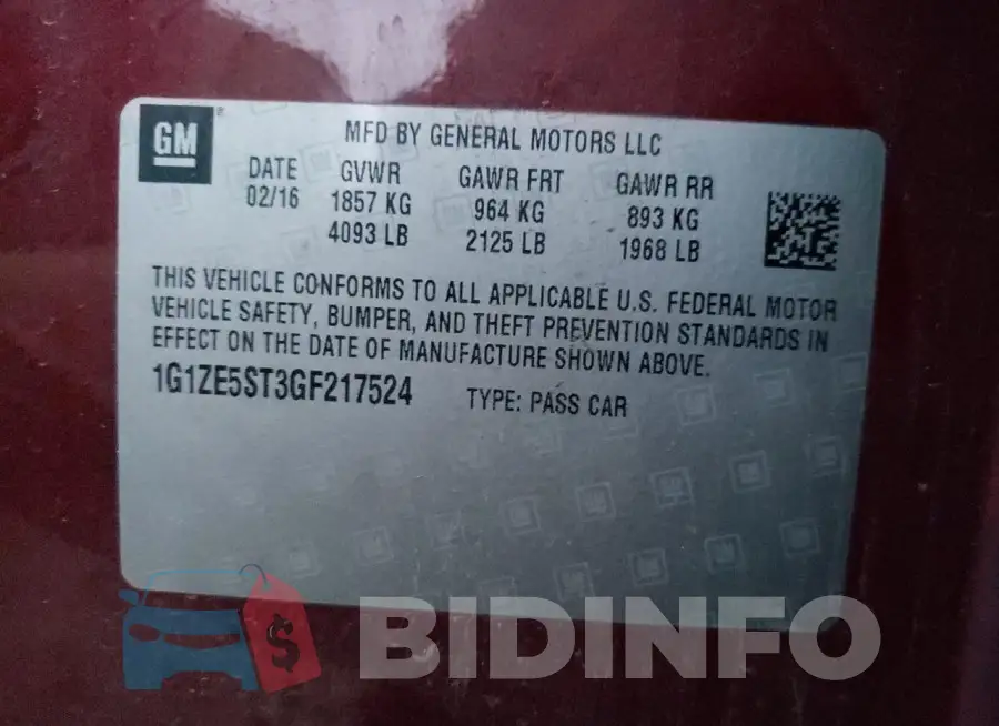 1G1ZE5ST3GF217524 Photo# 12