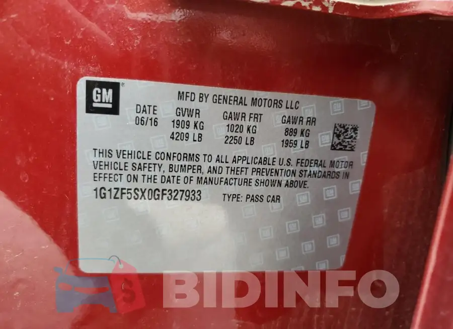 1G1ZF5SX0GF327933 Photo# 12