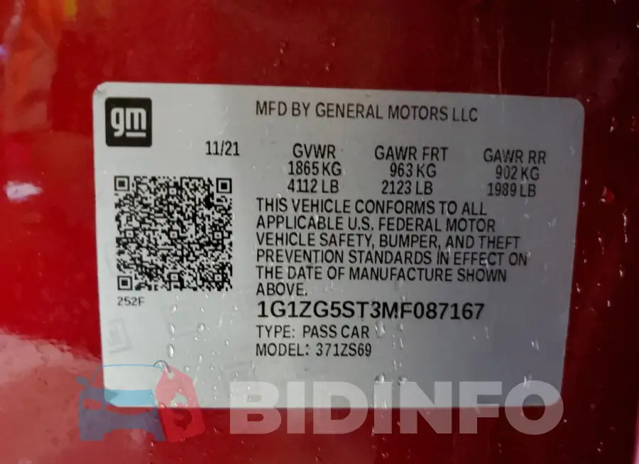 1G1ZG5ST3MF087167 Photo# 12