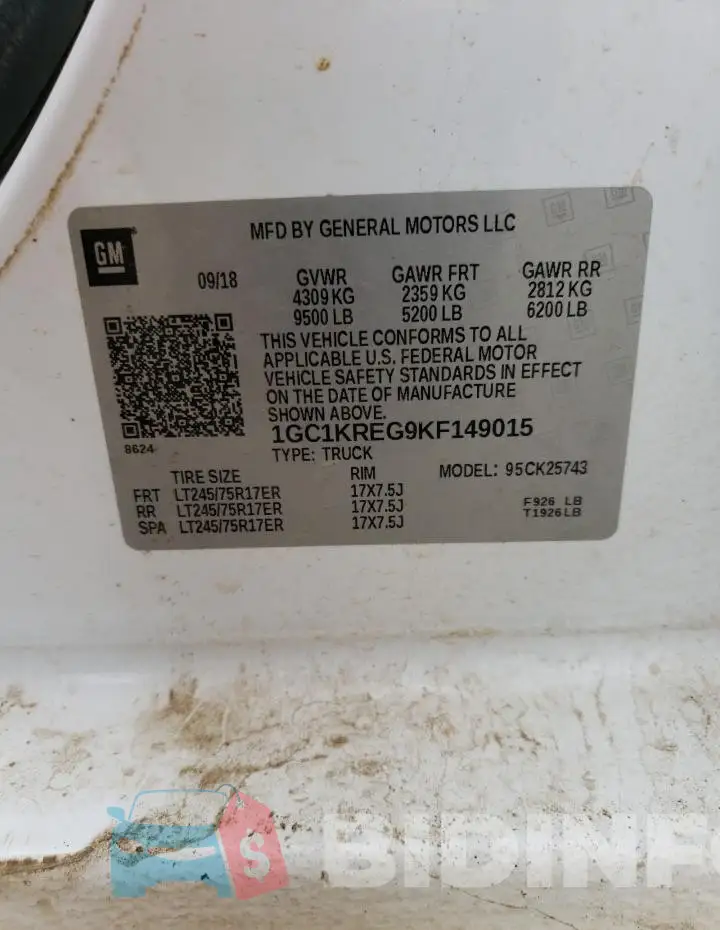 1GC1KREG9KF149015 Photo# 12