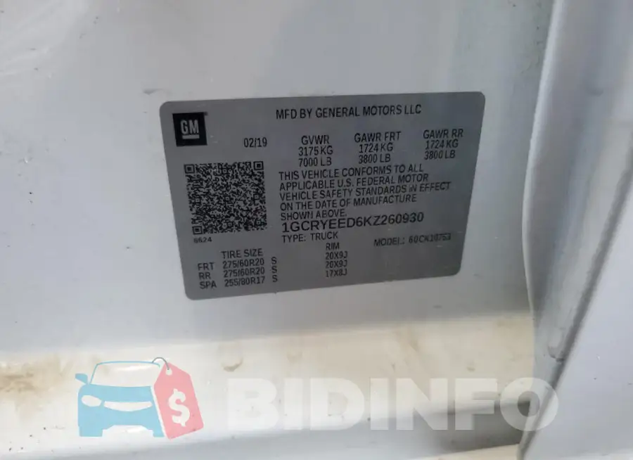 1GCRYEED6KZ260930 Photo# 12
