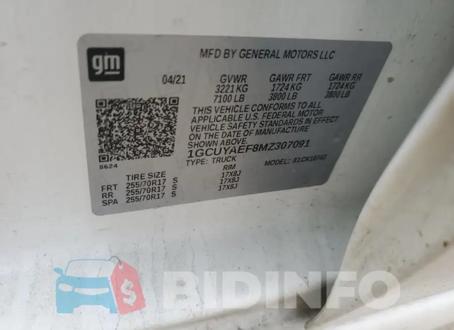 1GCUYAEF8MZ307091 Photo# 12