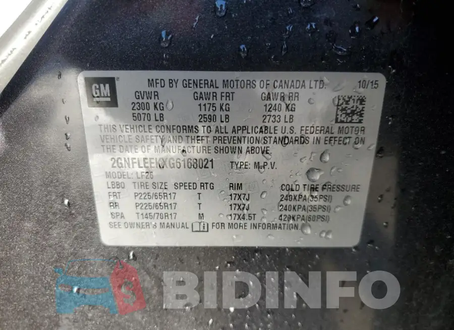 2GNFLEEKXG6168021 Photo# 14
