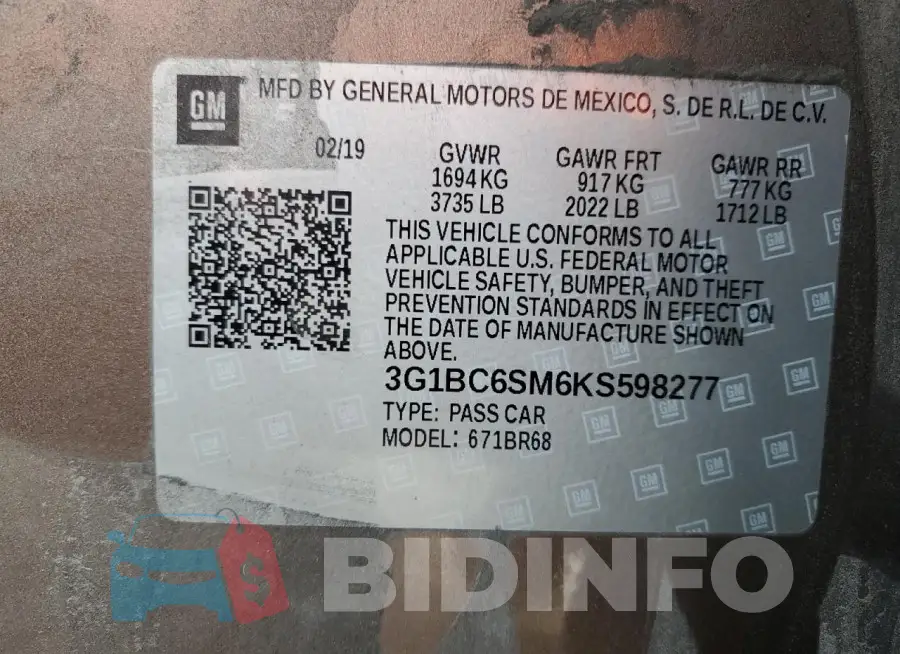 3G1BC6SM6KS598277 Photo# 12